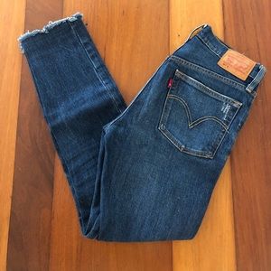 Levis 501 Skinny Blue Jeans Button Fly (W25, L28)
